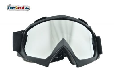 Lunettes de moto-cross MXS, chromé réfléchissant