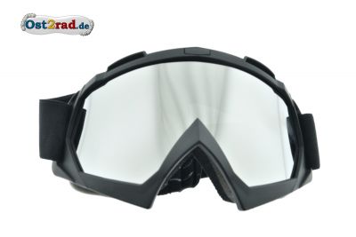 Lunettes de moto-cross MXS, chromé réfléchissant