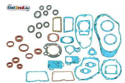 Dichtungs- und Lagersatz für Simson AWO-S 425 FKM Braun und blau Plastasit