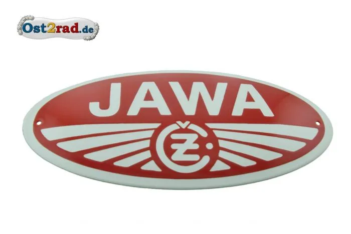 Emailleschild Jawa und CZ