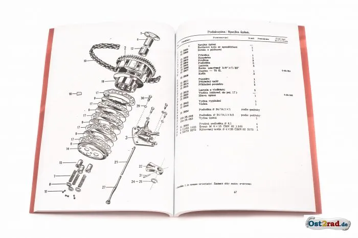 Ersatzteilkatalog Jawa 500 OHC 01 tschechisch