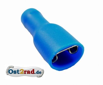 Spade connector 6.3 mm insulated, blue