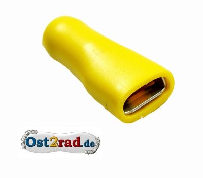 Spade connector 6.3 mm insulated, yellow