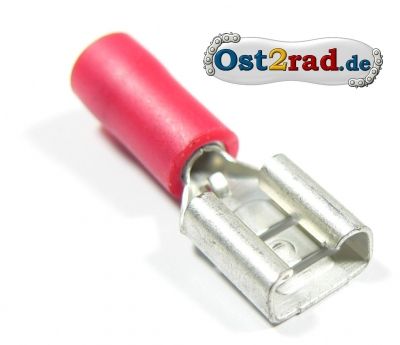 Cosse plate femelle 6,3 mm rouge