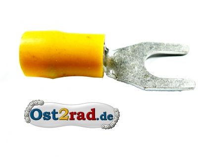 Cosse fourche jaune M6