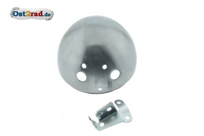Gehäuse BLANK mit Halter, Kugellampe Metall für Simson S50 S51 alte Ausführung, Blechlampe