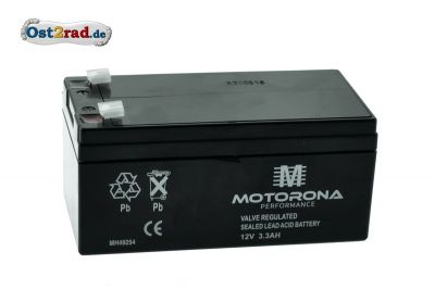 Batterie gel 12V 3,4A  MZ AWO IWL EMW BMW (prix plus consigne de la batterie 7,50 €)