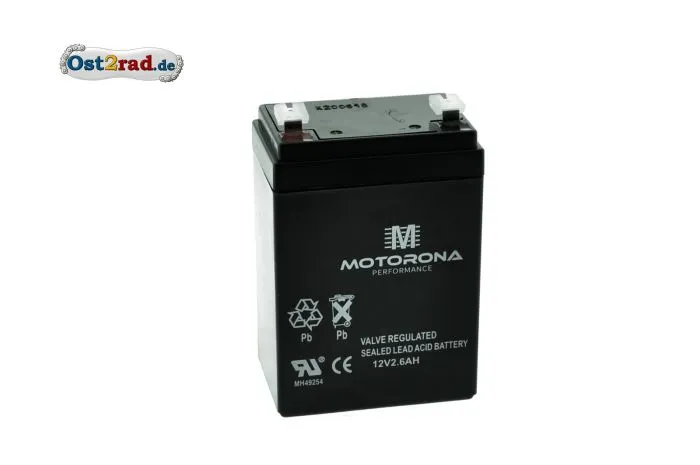 Blei-Gel-Batterie 12V 2,6Ah für Simson, auch Vape Zündung, bereits geladen