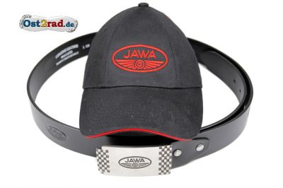 Belt and cap with logo JAWA, gift set