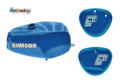 ENDURO-Büffeltank Set für Simson S50 S51 E, MediumBlue, innen versiegelt