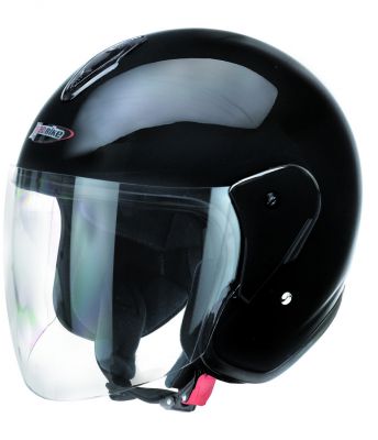 Casque jet noir avec visière