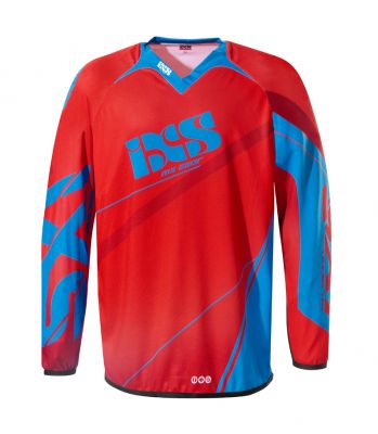 Kinder-Cross-Shirt IXS Raceway rot-blau