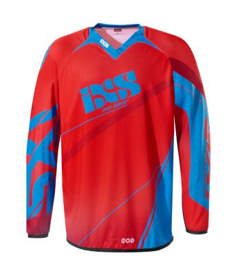 Kinder-Cross-Shirt IXS Raceway rot-blau