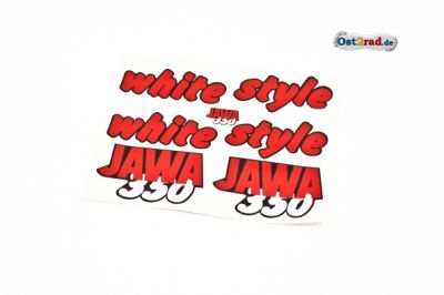 Aufklebersatz white style JAWA 640 in rot