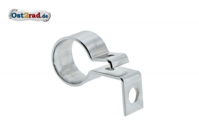 Klemmschelle Auspuff chrom vorn mit Haltewinkel AWO Sport 30mm Krümmer