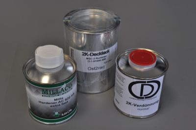 SET Farbe + Klarlack Originalfarton passend für MZ ETS250 gelb