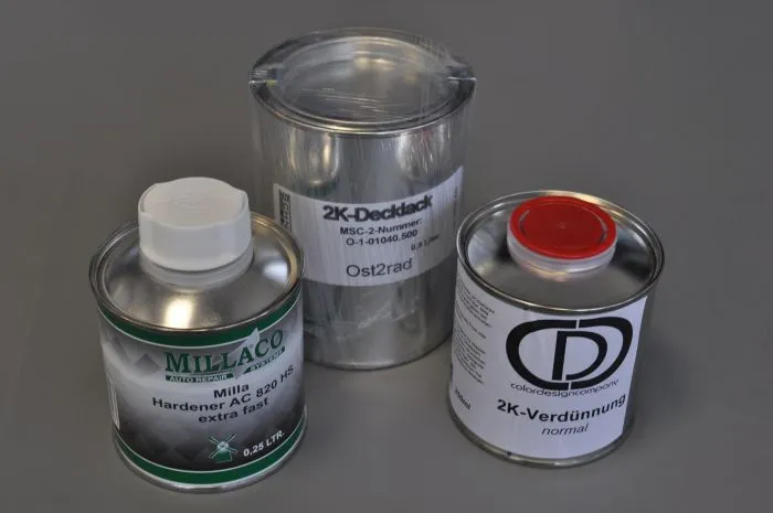 SET Farbe + Klarlack Originalfarton passend für MZ ETS250 gelb