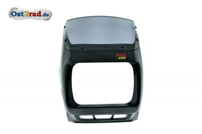 Lampenmaske Plastik Jawa 640 schwarz, Kanzel mit Scheibe