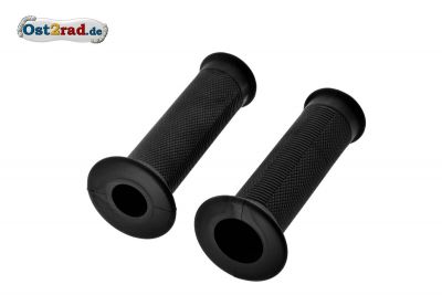 Paire de caoutchoucs de guidon pour MZ ES 125 150 175 250 300, profil moleté noir 1.qualité
