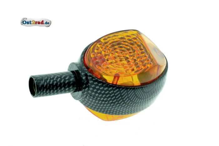 Lenkerblinker 1 Stück Ochsenauge SIMSON passend für MZ ES carbon-orange