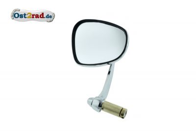 Steering first corner mirror Oldtimer MZ , Nephritic form rear-view mirror, chrome