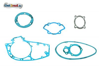Motor Dichtsatz Premium 3. Gang RT 125, IWL Plastasit blau 6 Teilig