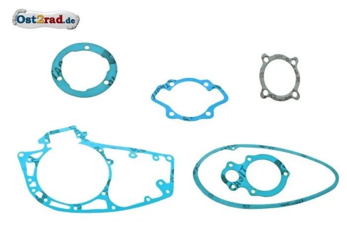 Motor Dichtsatz Premium 3. Gang RT 125, IWL Plastasit blau 6 Teilig