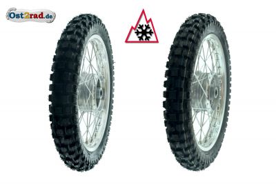 2x Winterrad komplett für Simson ALU-EDELSTAHL, S50, S51, Vogelserie