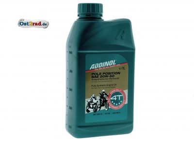 Pole Position vollsynthtisches 4-Takt-Motorenöl 20W-50 Addinol 1 Liter