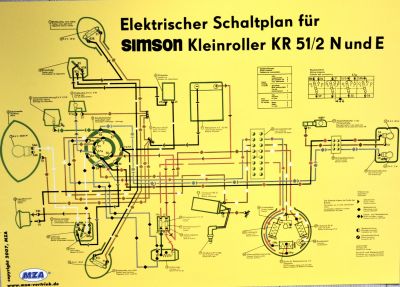 Poster Schaltplan SIMSON KR51/2N und E