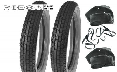Reifensatz 2x 4,00-19 RIESA Reinf. für Ural Dnepr BMW-Oldtimer