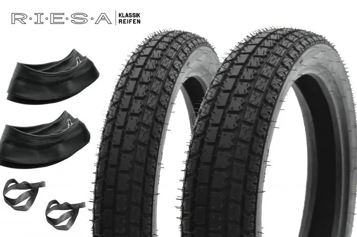 Reifensatz für MZ TS250 ES175/2 ES250/2 Trophy Sport, Riesa 3,00-3,50x16
