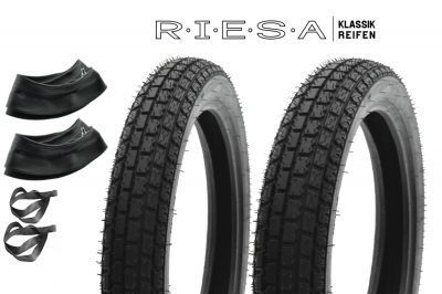 Reifensatz RIESA für Jawa175 Typ 356 3,00-16 und 3,25-16 Originalprofil