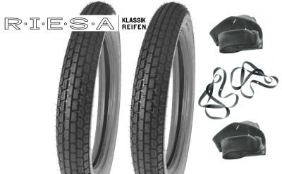Reifensatz 2x 3,50-18 AWO Sport Oldtimerprofil Riesa Klassik - Retro