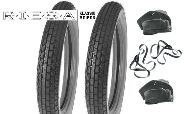 Reifensatz 2x 3,50-18 AWO Sport Oldtimerprofil Riesa Klassik - Retro