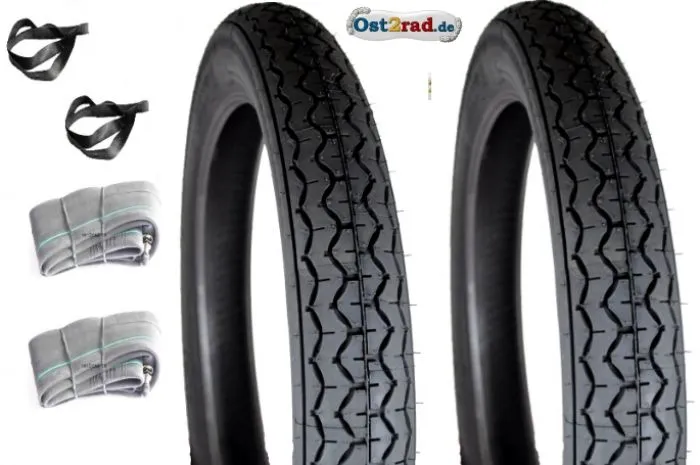 Reifensatz 3,25-19 Mitas AWO Touren, BK350 mit Schlauch, Barum H01