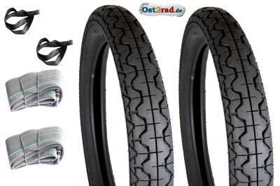 Tyre set Mitas, JAWA, CZ 250, 350, 2x 3,25 - 16 with tube