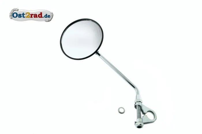 Rückspiegel für MZ TS 125 150 250 mit Schelle, Edelstahl - Chrom