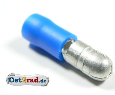 Cosse ronde mâle 4mm bleu