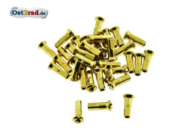 Satz Nippel für Speiche M3,5 - 3mm Titan beschichtet Gold