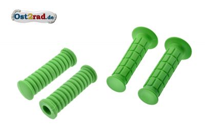 SET de caoutchoucs verts pour repose-pieds et poignées de guidon  SIMSON S50 S51