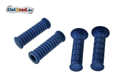 SET de caoutchoucs bleus pour repose-pieds et poignées de guidon SIMSON S50 S51