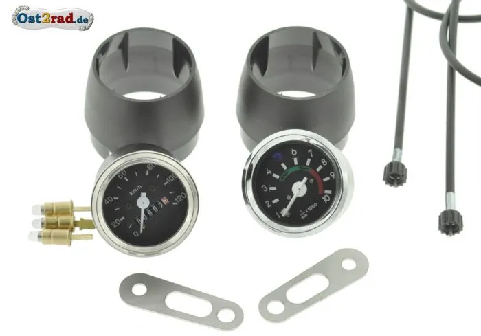 Set Tacho Drehzahlmesser Hüllen Halterung für Simson S70 S51, 6V
