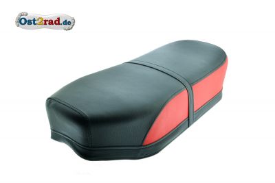 Selle bi-place noir rouge JAWA CZ 125 - 350 Panelka