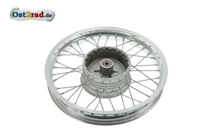 Speichenrad hinten komplett für MZ ETZ 250 Alu - Edelstahl