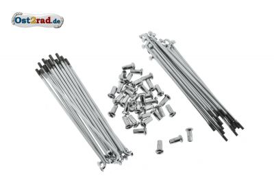 Speichensatz 129mm für Simson verchromt für einfache Kreuzung