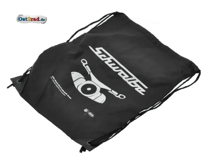 Sportbeutel schwarz Aufdruck SIMSON Schwalbe Frontmotiv