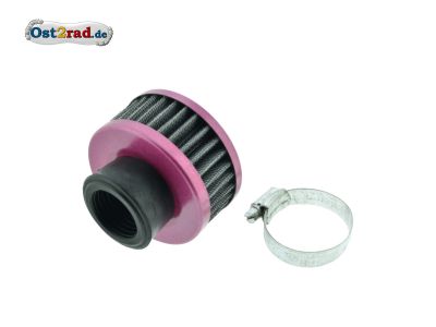 Sportluftfilter himbeerfarben 28-34mm, flach