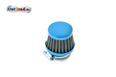 Sport air filter light blue, 26-38mm, standard size