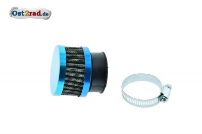 Sportluftfilter hellblau 40-42mm, flach, Restposten